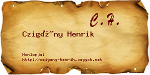 Czigány Henrik névjegykártya